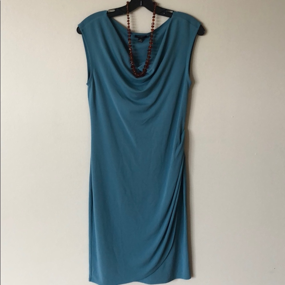 Ann Taylor Cowl Neck Ruched Dress
